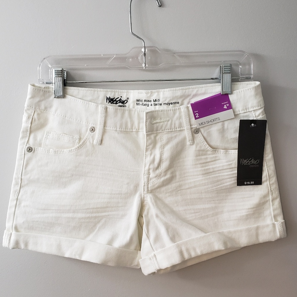 White midi shorts